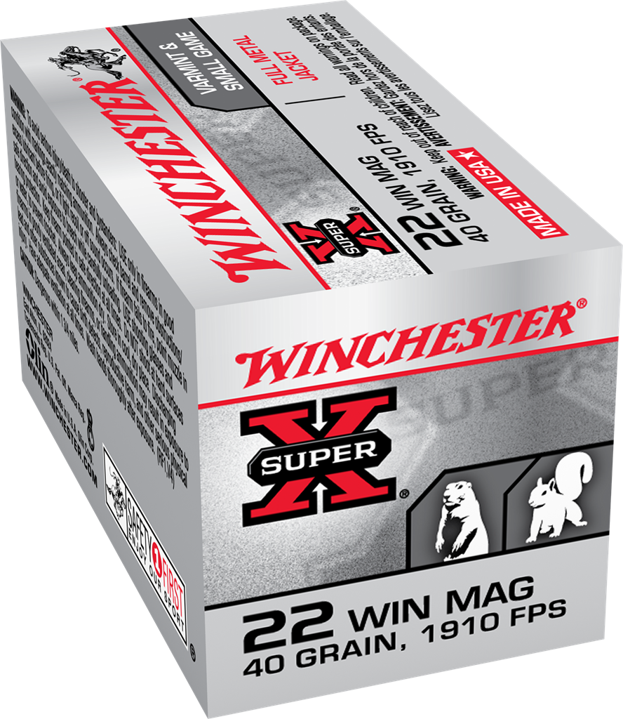 Winchester Super-X 22 Mag 40 Grain Full Metal Jacket 50 Rds