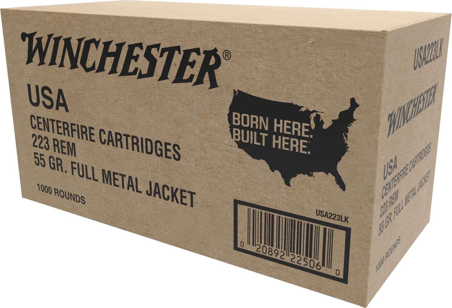 Winchester 223 Rem 55 Grain Full Metal Jacket 1000 Round Bulk