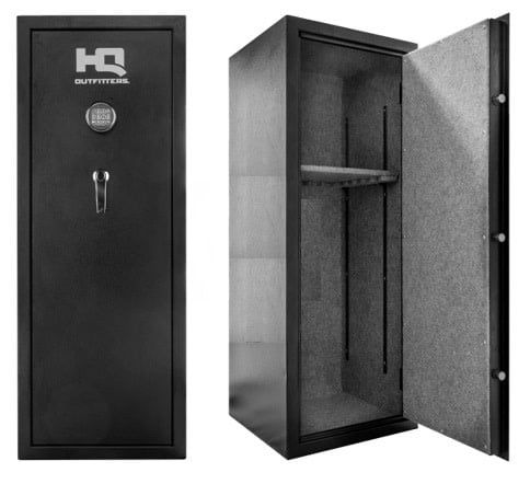 HQ Outfitters HQ-SAM-16 16 Gun Safe electronic Keypad w/ Top Compartment, Black