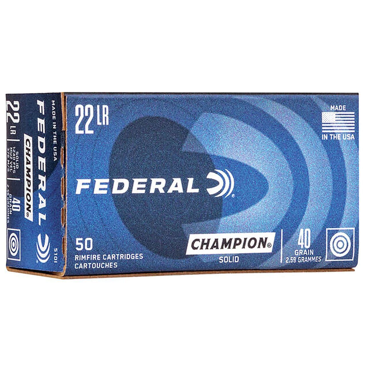 Federal 22 LR Lightning 40 Grain Solid 50 Rounds (Box)