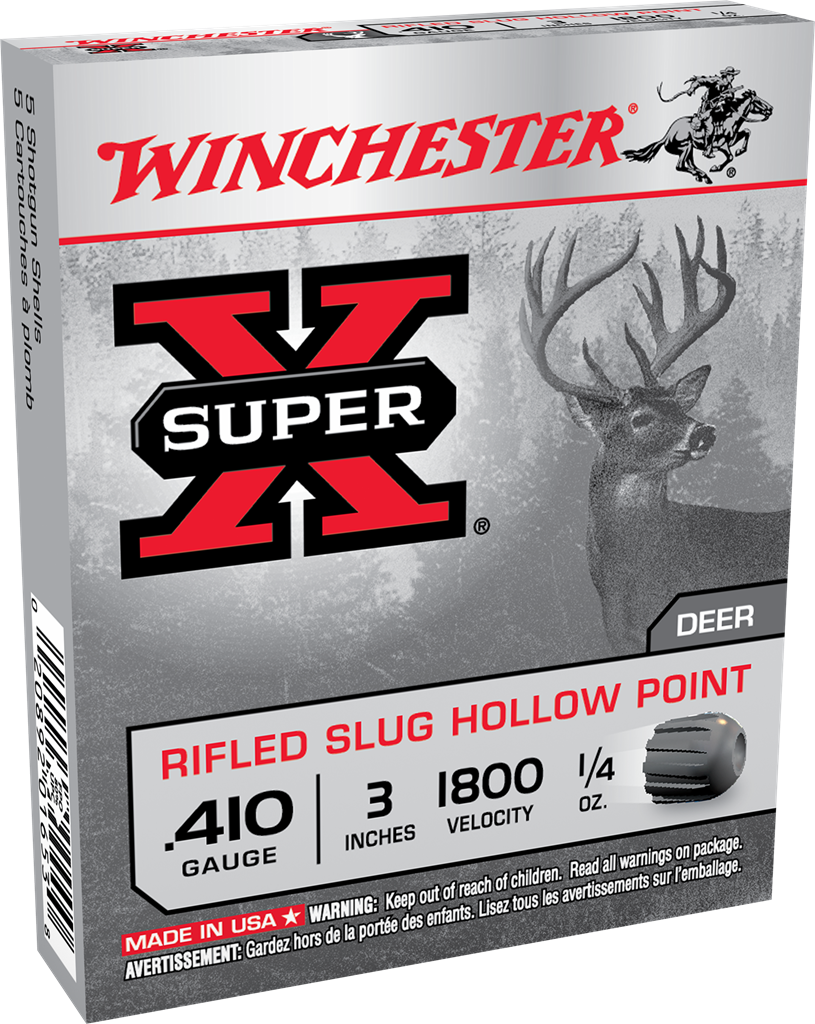 Winchester Super-X 410 Gauge 3&quot; 1/4 oz Rifled Slug Hollow Point