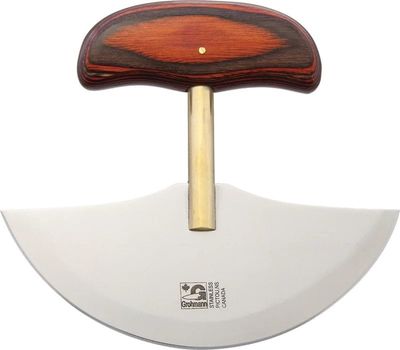 Grohmann Knives Ulu Knife  with Rosewood Handle &amp; Block Holder 5.75&quot;