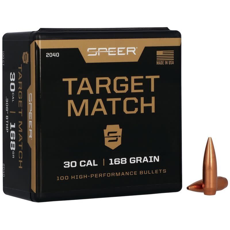 Speer Target Match Rifle Bullet .308 168 Grain