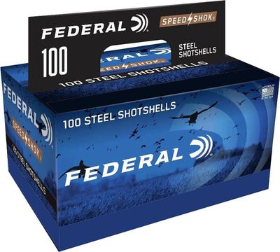 Federal Speed-Shok Shotshells 12 Gauge 3&quot; 1 1/4 oz BB Steel Shot 100 Rds