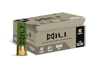 MILI 12 Gauge 2 3/4&quot; 1 Oz Rifled Slugs 10 Rounds