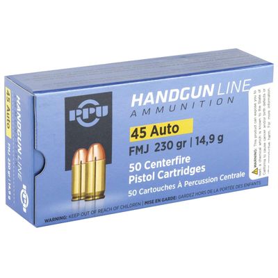 PPU 45 ACP 230 Grain FMJ 50Rds