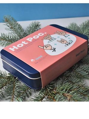 Hot Poc Reuseable Hand Warmers 4 Pack Tin Ski, Snowboard, Hike and Surf