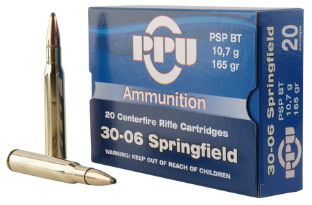 PPU 30-06 Springfield 165 Grain Pointed Soft Point Boat Tail