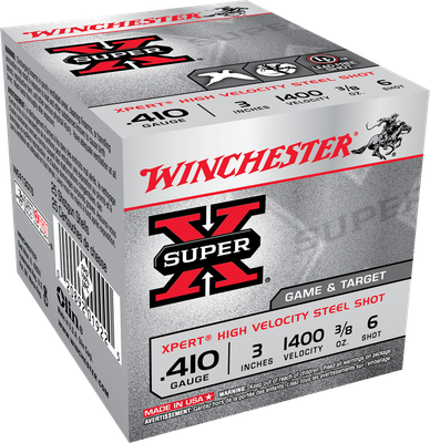 Winchester Super-X 410 Gauge 3&quot; #6 3/8 oz High Velocity Steel Shot