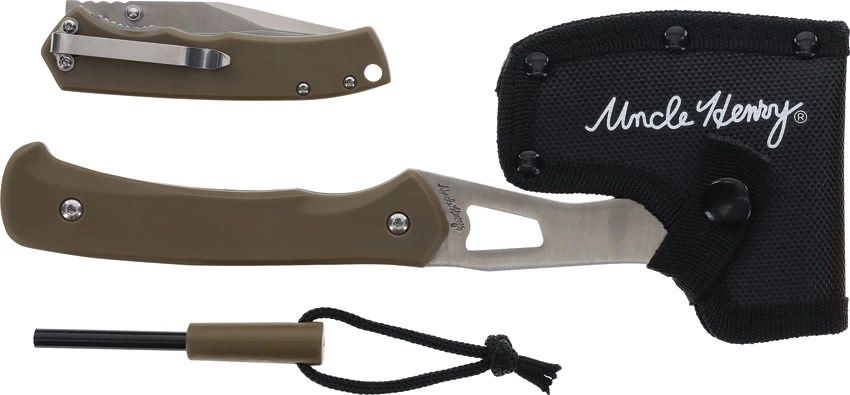 Schrade Uncle Henry 3 Piece Axe &amp; Pocket Knife &amp; Ferro Rod