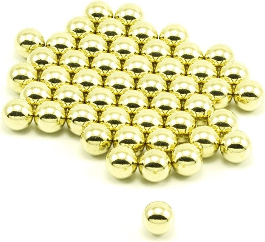 Bolt Brass Plated 3/8&quot; Ball Slingshot Ammo 50 Pack