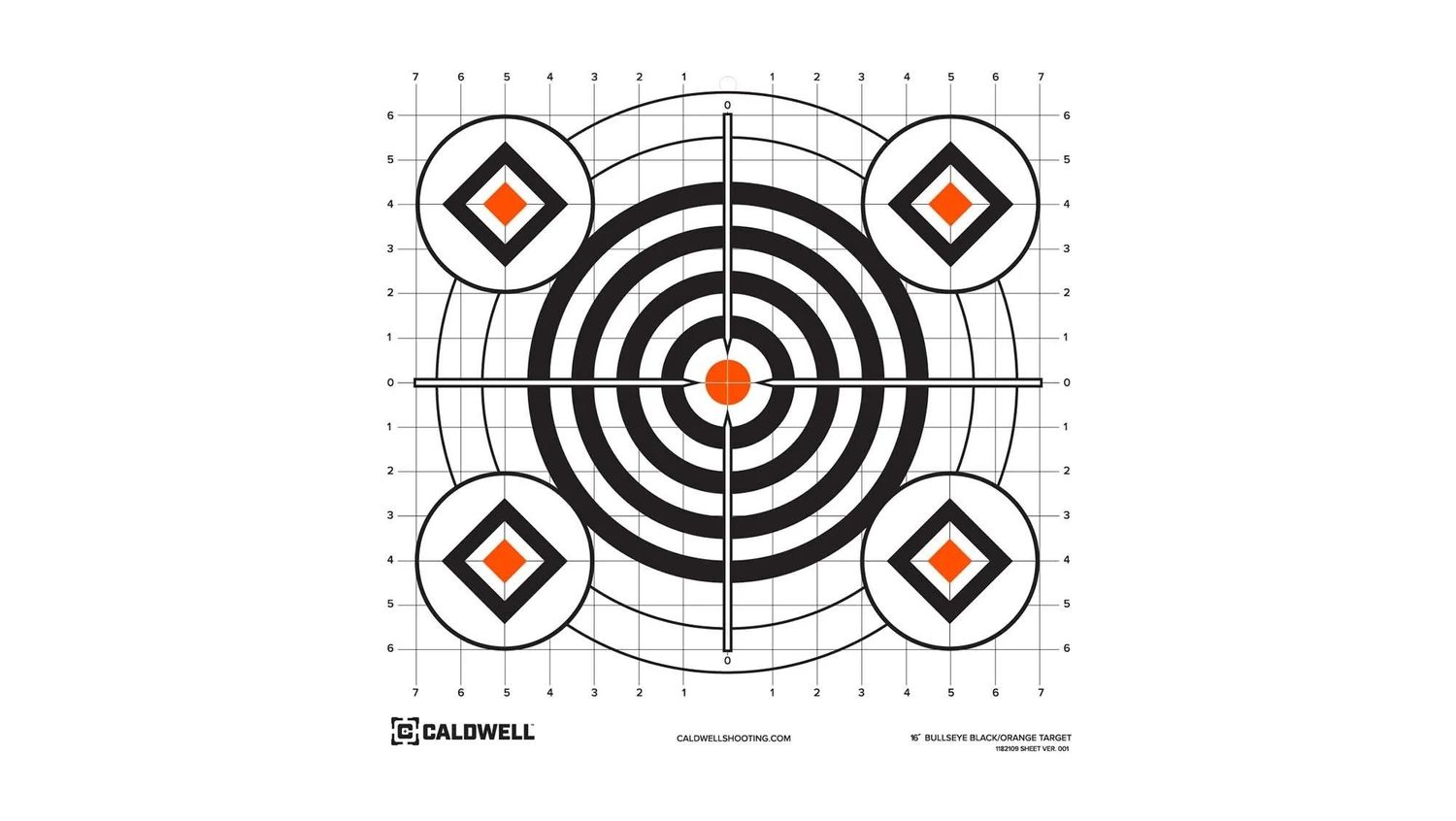 Caldwell Black And Orange 16&quot; Bullseye Target 10 Pack