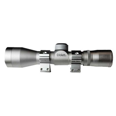 Keystone Crickett 4 x 32 Quick Focus Rifle Silver Scope with Rings