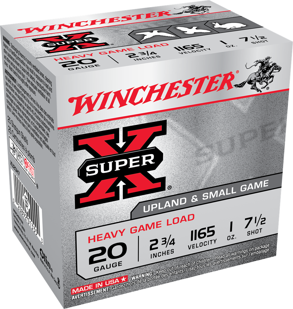 Winchester Super-X Heavy 20 Gauge 2 3/4&quot; #7.5 Lead Shotshell