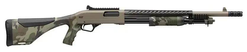 Winchester SXP Extreme Defender Woodland FDE Pump-Action Shotgun, 18&quot; Barrel, 12 Gauge (512460395)