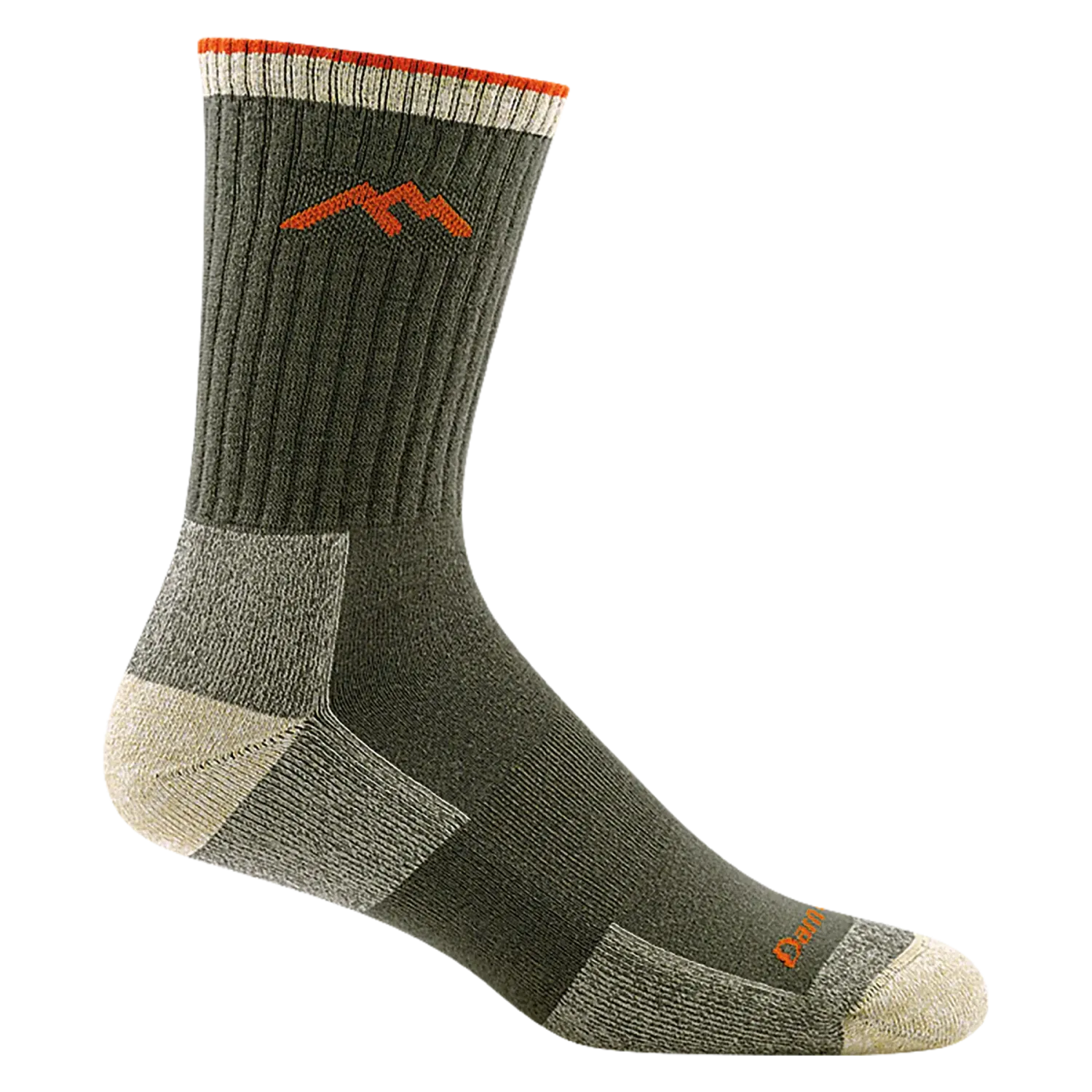 Darn Tough Men&#39;s Coolmax Hiker Micro Crew Midweight Hiking Socks Cushion Medium (Men&#39;s 8-9.5) Olive