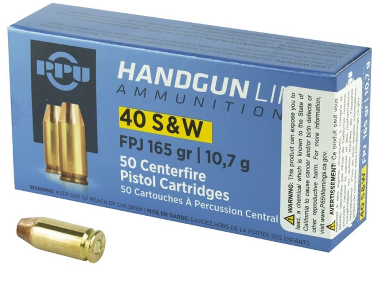PPU 40 S&amp;W 165 Grain JHP