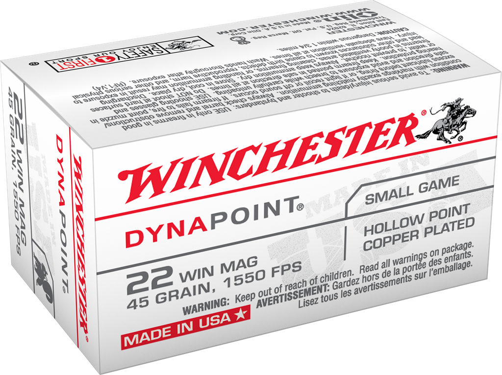Winchester Dynapoint 22 Mag 45 Grain Copper Plated Hollow Point