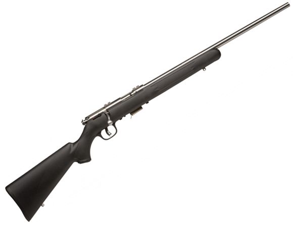 Savage Mark II F Bolt-Action Rimfire Rifle, Black Synthetic Stock, Stainless, 22 LR