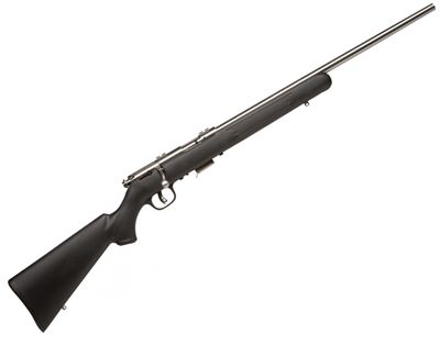 Savage Mark II F Bolt-Action Rimfire Rifle, Black Synthetic Stock, Stainless, 22 LR