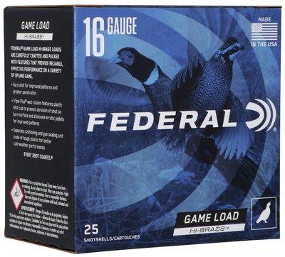 Federal Upland Hi Brass 16 Gauge 2 3/4&quot; 1 1/8 #6 Lead Shot