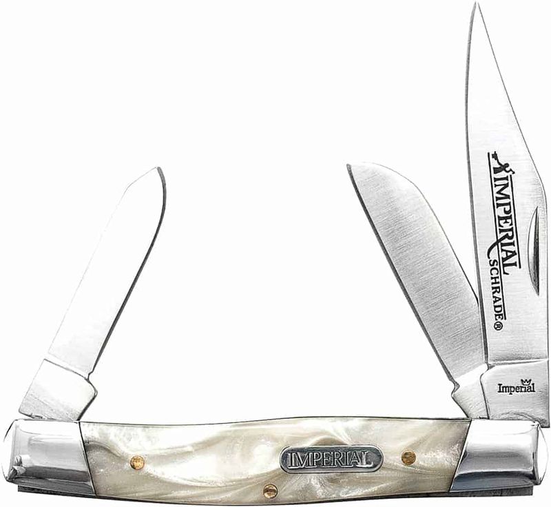 Schrade Imperial Large Stockman Knife 4&quot; Cracked Ice