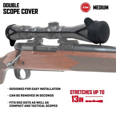 Allen Company Stretchable Scope Double Cover, Scopes up to 40mm, Medium, Black