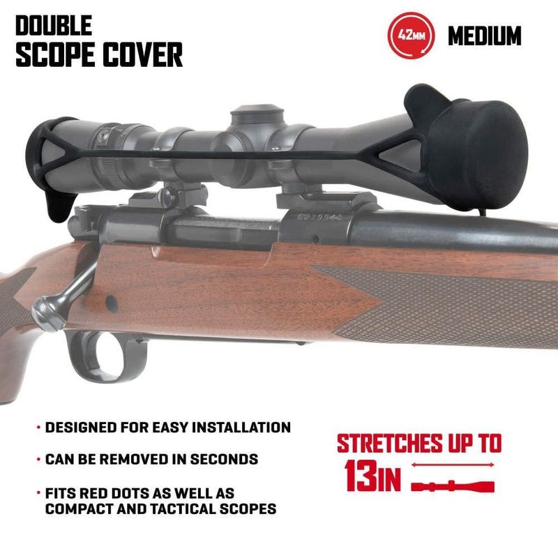 Allen Company Stretchable Scope Double Cover, Scopes up to 40mm, Medium, Black