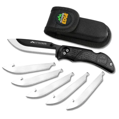 Outdoor Edge 3.5&quot; Razor-Lite Replaceable Blade Folding Knife Black