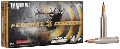 Federal Premium 7mm Rem Mag 150 Grain Trophy Copper