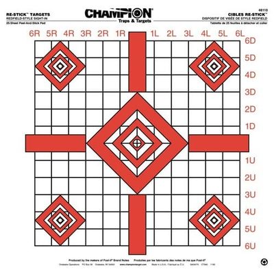 Champion Re-Stick Updated Redfield Sight-in Target (16&quot; x 16&quot;)