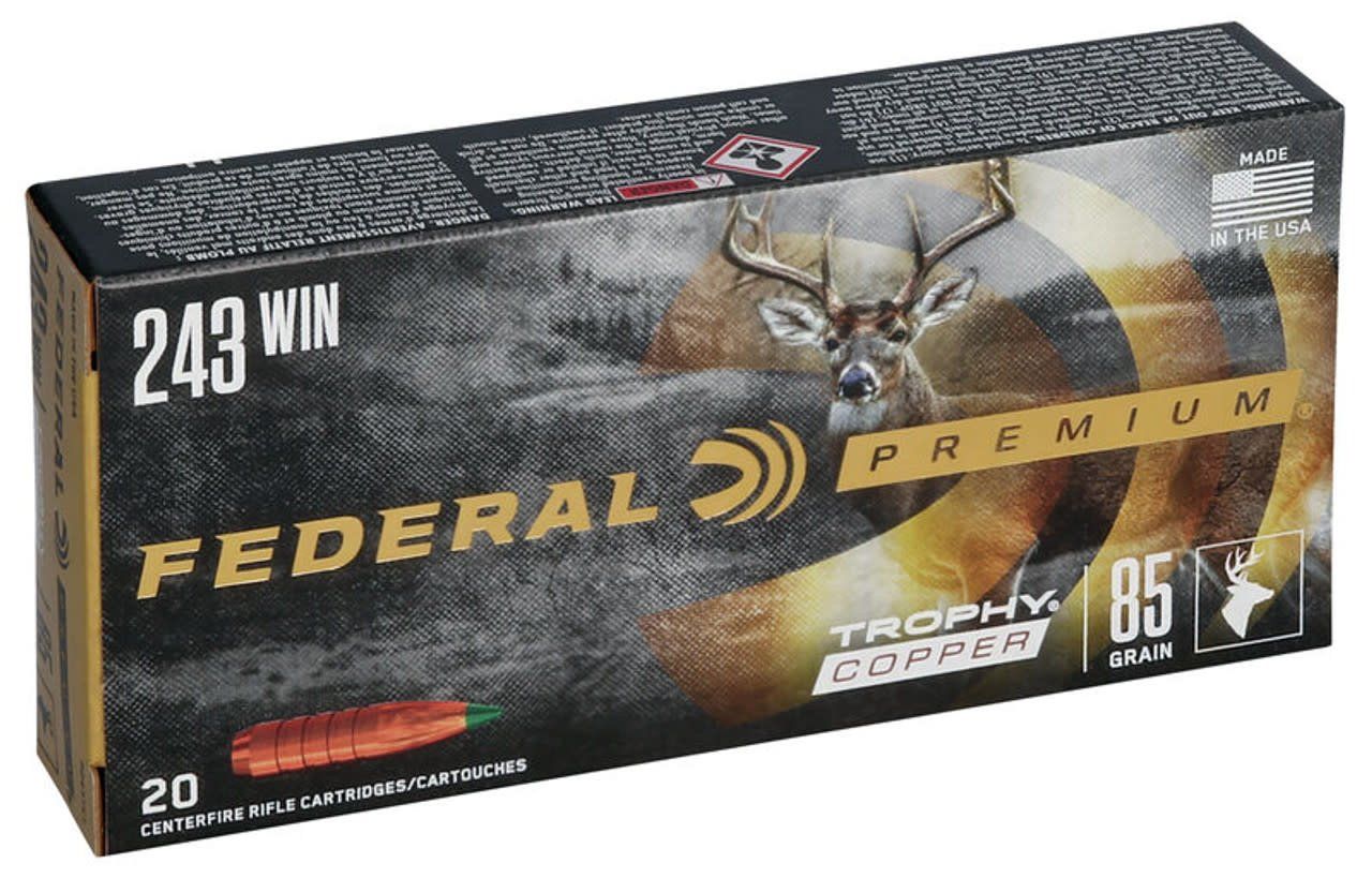 Federal Premium 243 Win 85 Grain  Trophy Copper