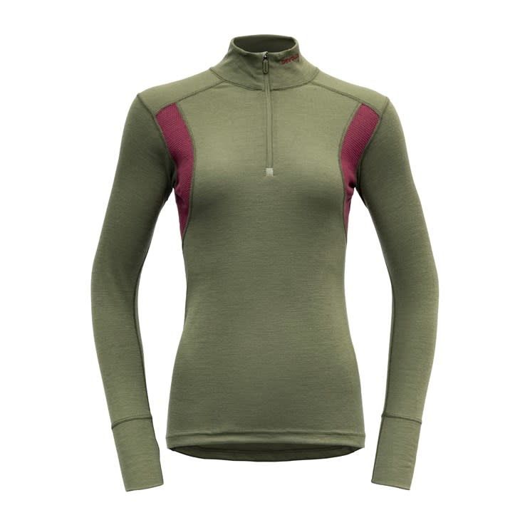 Devold Hiking Woman Halfzip Neck, Size: Large, Colour: Lichen/Beetroot