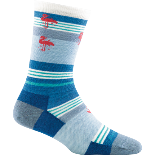 Darn Tough Women&#39;s South Beach Crew Lightweight Lifestyle Socks, Cushioning: No Cushion, Size: Large (Women&#39;s 10-11.5), Colour: Blue