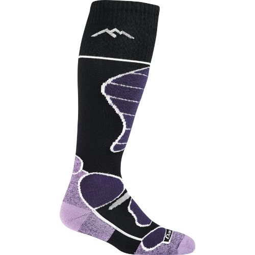 Darn Tough Women&#39;s Function 5 Over-The-Calf Midweight Ski &amp; Snowboard Socks, Cushioning: Cushion, Size: Small (Women&#39;s 4.5-7), Colour: Black