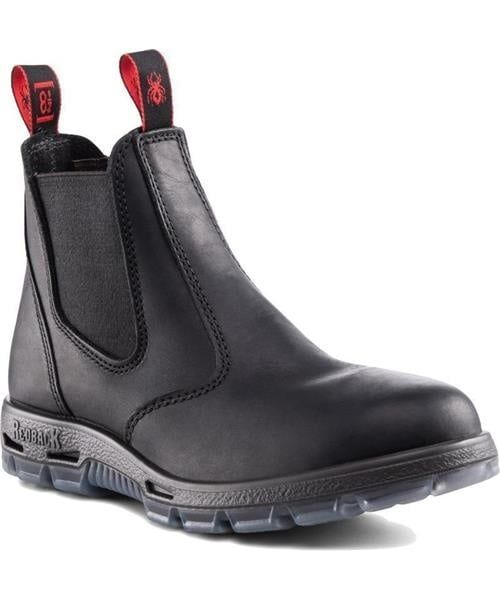 Redback Bobcat SlipOn Leather Work Boots, Size: UK 2, Colour: Black Oil Kip