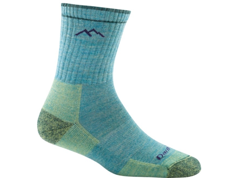 Darn Tough Women&#39;s Hiker Micro Crew Midweight Hiking Socks, Cushioning: Cushion, Size: Small (Women&#39;s 4.5-7), Colour: Aqua Heather