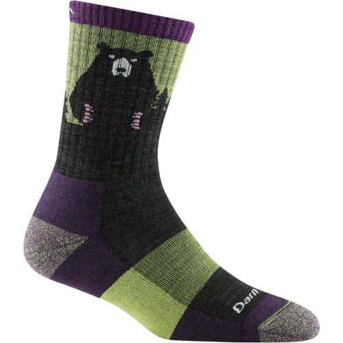 Darn Tough Women&#39;s Bear Town Hiker Micro Crew Lightweight , Cushioning: Cushion, Size: Small (Women&#39;s 4.5-7), Colour: Lime