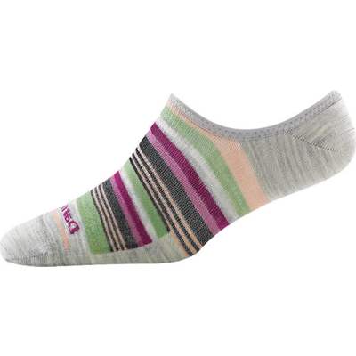 Darn Tough Women&#39;s Topless Multi Stripe No Show Hidden Lightweight Lifestyle Socks, Cushioning: No Cushion, Size: Large (Women&#39;s 10-11.5), Colour: Ash