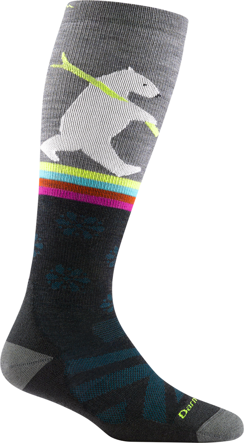 Darn Tough Women&#39;s Due North Over-the-Calf Midweight Ski &amp; Snowboard Sock, Cushioning: Midweight, Size: Small (Women&#39;s 4.5-7), Colour: Gray