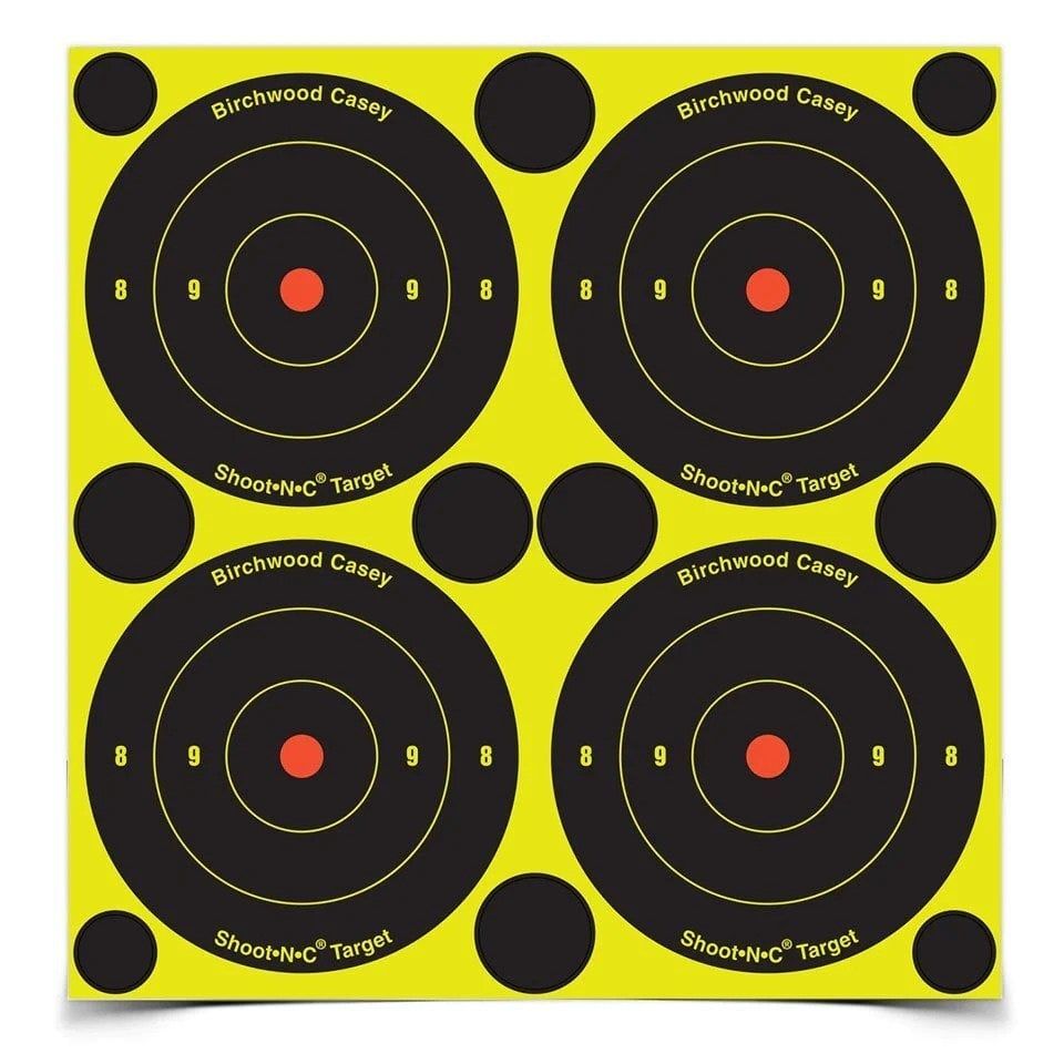 Birchwood Casey Shoot-N-C Reactive Targets, Style: 3&quot; Round / 4 Bullseyes, 240/Pack