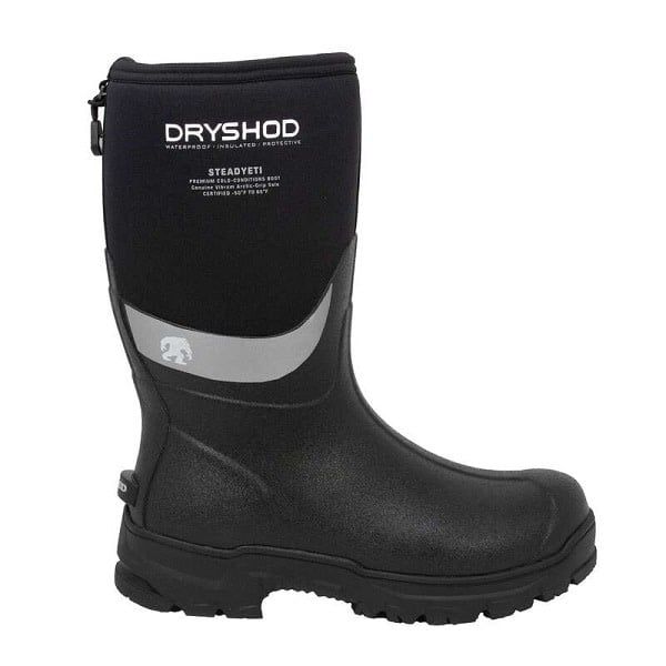 DryShod Men&#39;s Steadyeti Mid Arctic Grip  Winter Boot , Size: 6, Colour: Black/Grey
