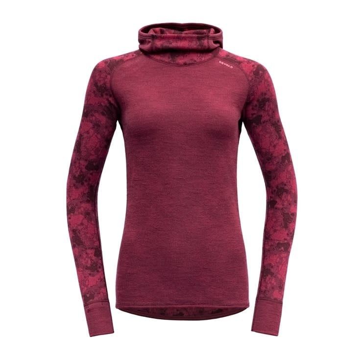 Devold Kvitegga Merino 230 Woman Hoodie, Size: Small, Colour: Beetroot