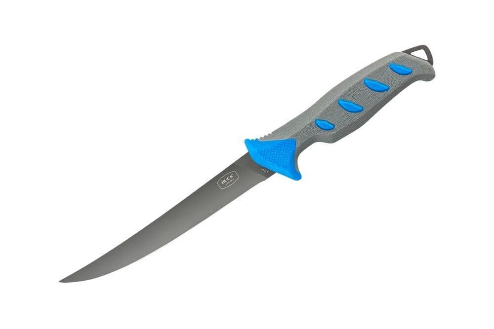 Buck Hookset Fillet Knife, Size: 6&quot;, Colour: BLUE/GRAY (Salt Water)