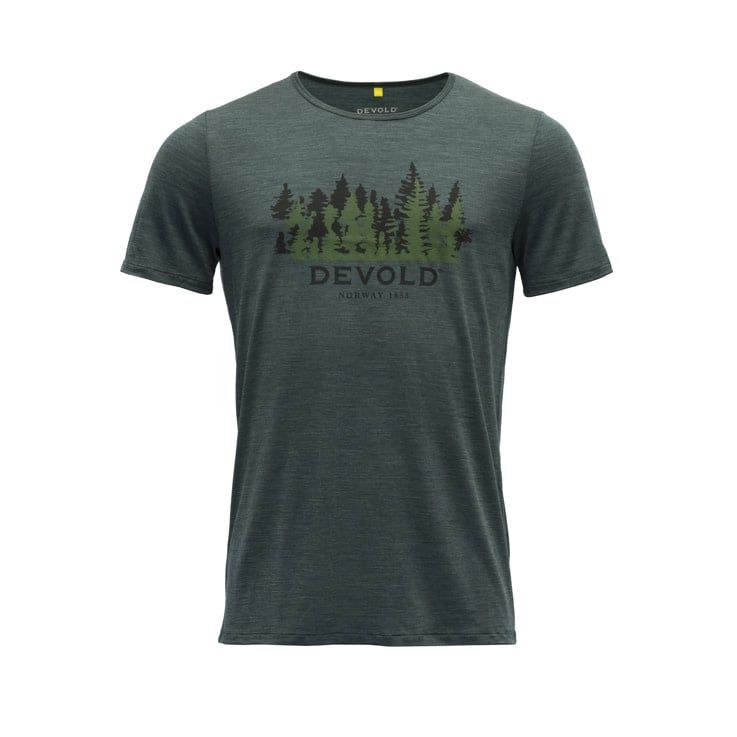 Devold Ornakken Forest Men&#39;s Merino Tee, Size: Medium, Colour: Woods