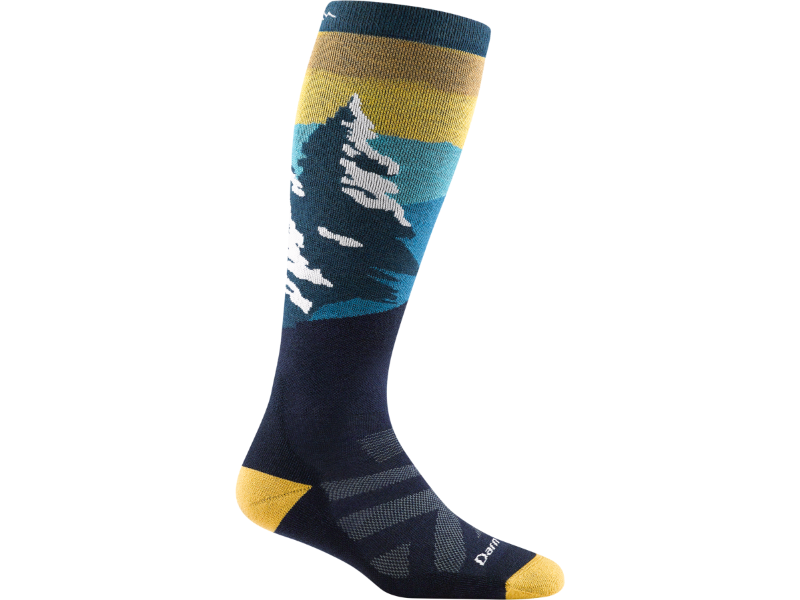 Darn Tough Women&#39;s Solstice Over-the-Calf Ski &amp; Snowboard Sock Midweight, Color: Dark Teal, Size: Small