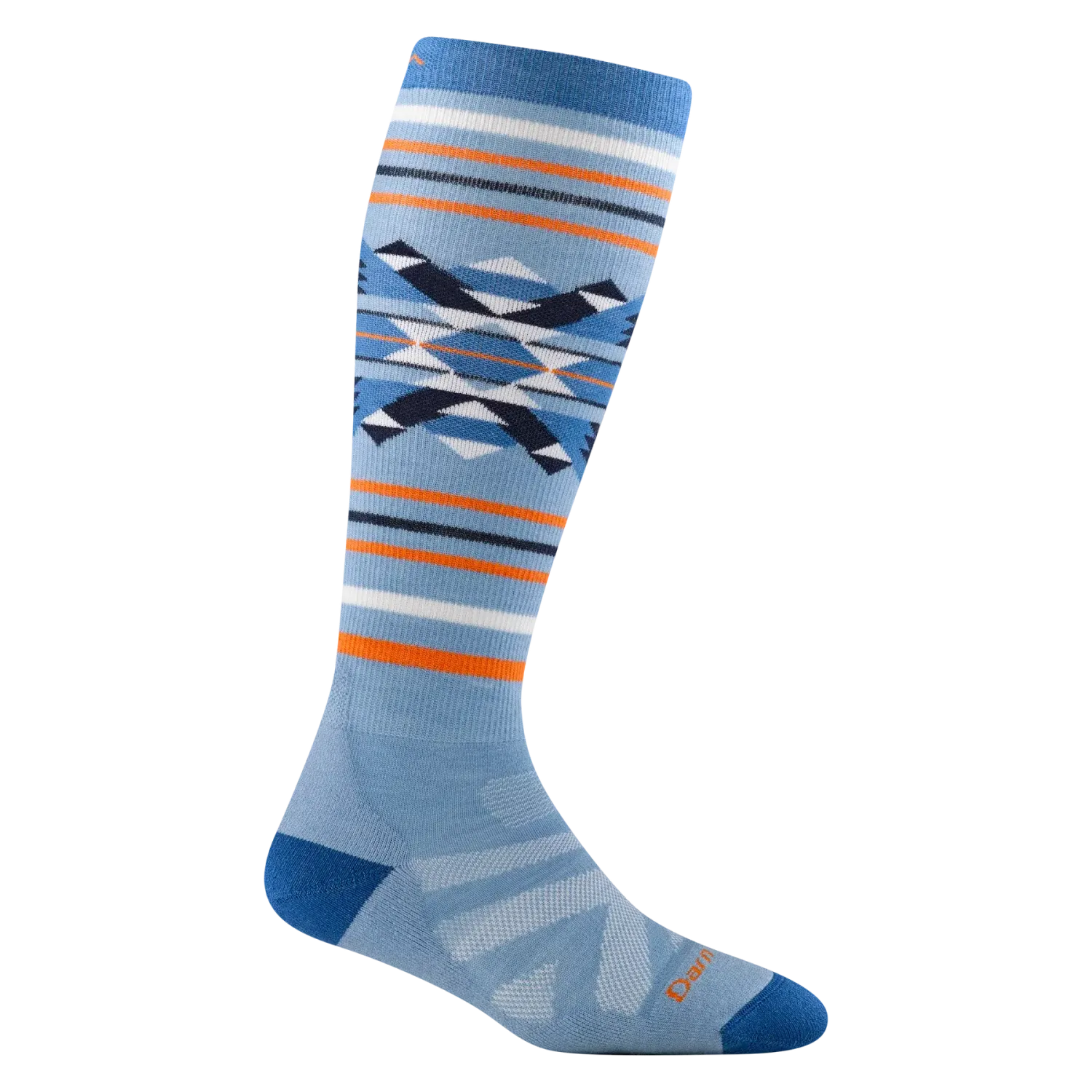 Darn Tough Women&#39;s Snowscape Over-the-Calf Lightweight Ski &amp; Snowboard Sock, Color: Bluebird, Size: Small (Women&#39;s 4.5-7)