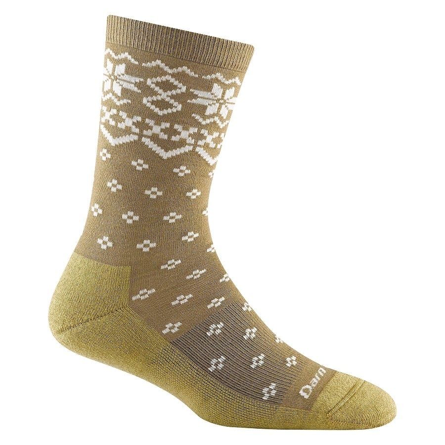Darn Tough Women&#39;s Shetland Crew Lightweight Lifestyle Socks, Cushioning: Cushion, Size: Small (Women&#39;s 4.5-7), Colour: Honey