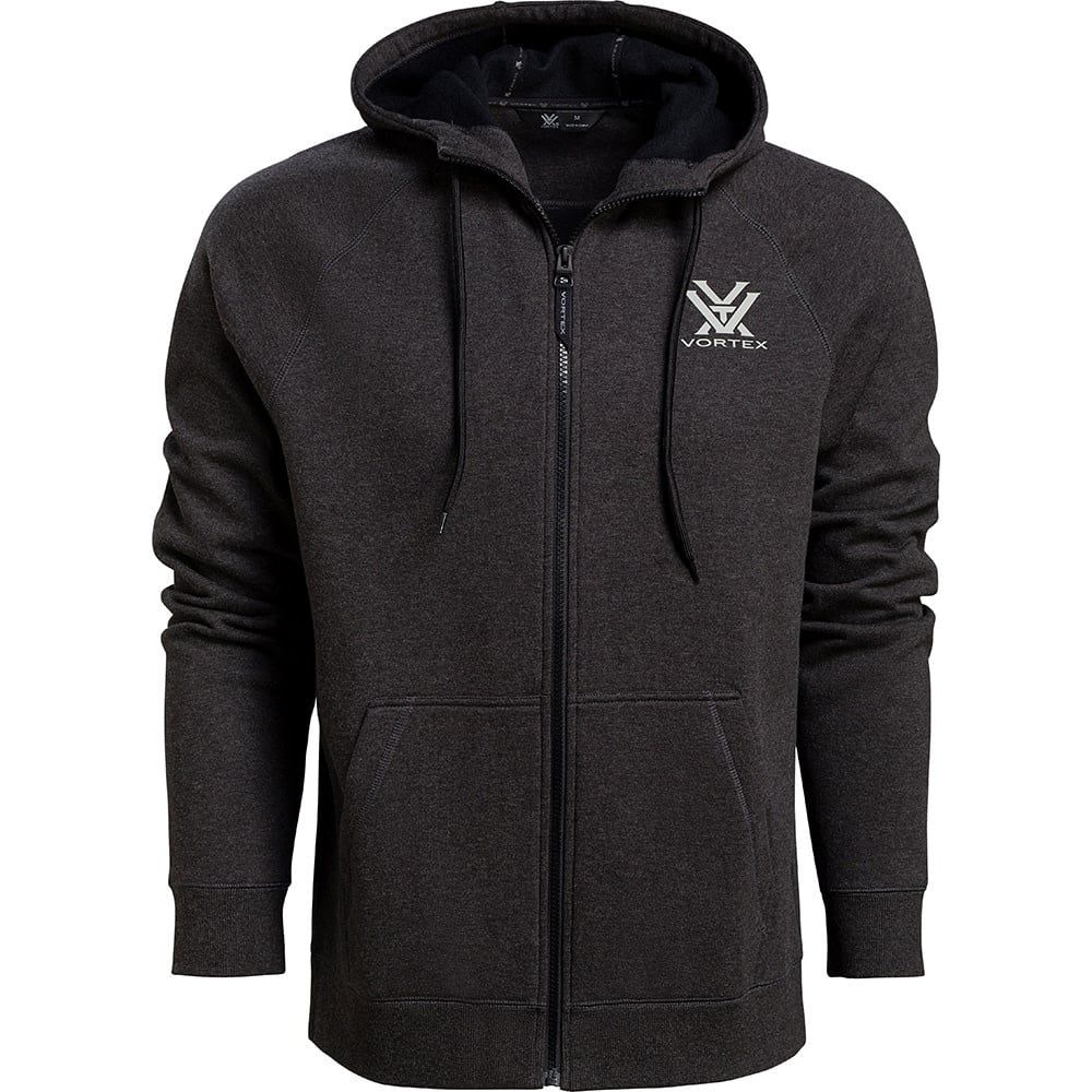 Vortex Men&#39;s Logo Full Zip Hoodie, Color: Charcoal Core Logo Full Zip, Size: Small