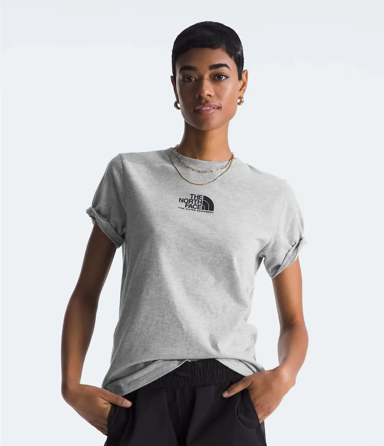 The North Face Women&#39;s Short Sleeve Fine Alpine Tee, Size: Small, Colour: TNF Light Grey Heather